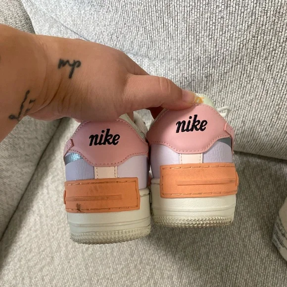 ✨ Nike women’s Air Force 1 Shadow ‘Orange Chalk Pink Glaze’ Size 9 - Picture 8 of 11